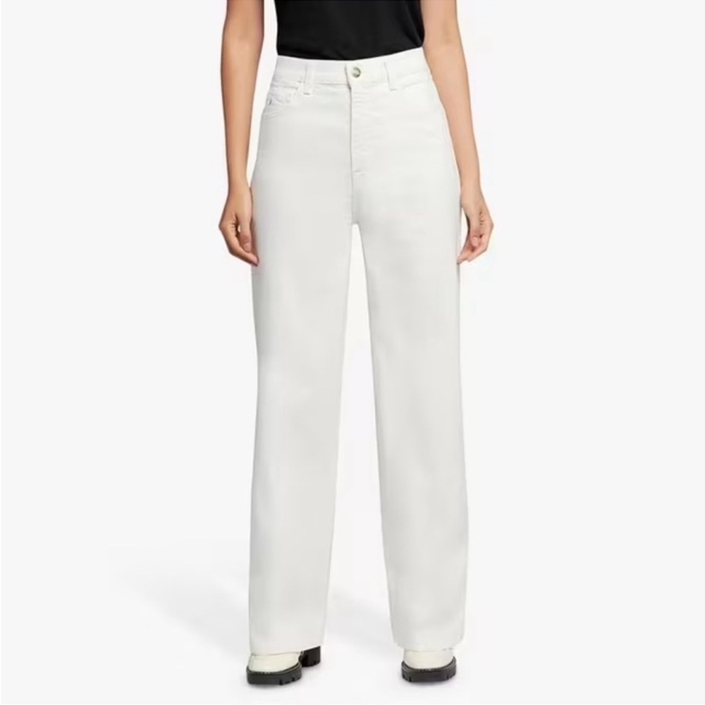 Current/Elliott The Pioneer High Rise Wide Leg Jean in Moonbeam